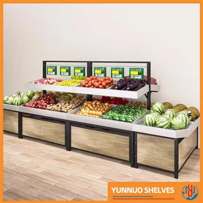 Rack de fruits et légumes en acier inoxydable à 2 niveaux